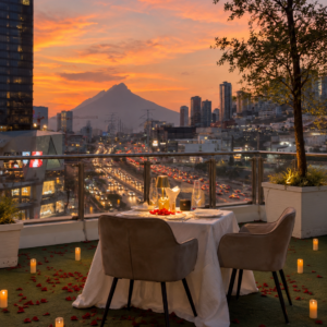 Cena romántica en terraza Metropolitan