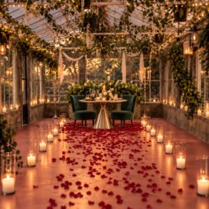 Cena romántica en el vivero secreto