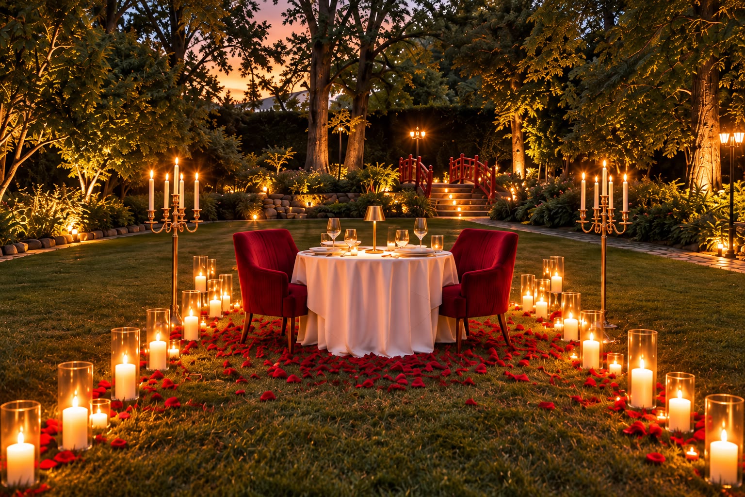 Cena romántica en Jardín valle alto