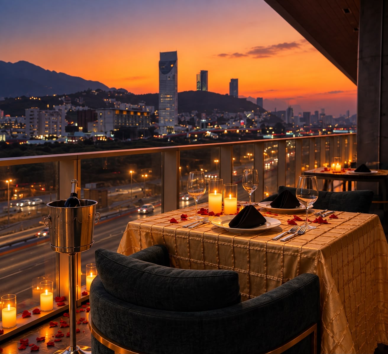 Cena romántica en terraza en Obispado - Imagen 3