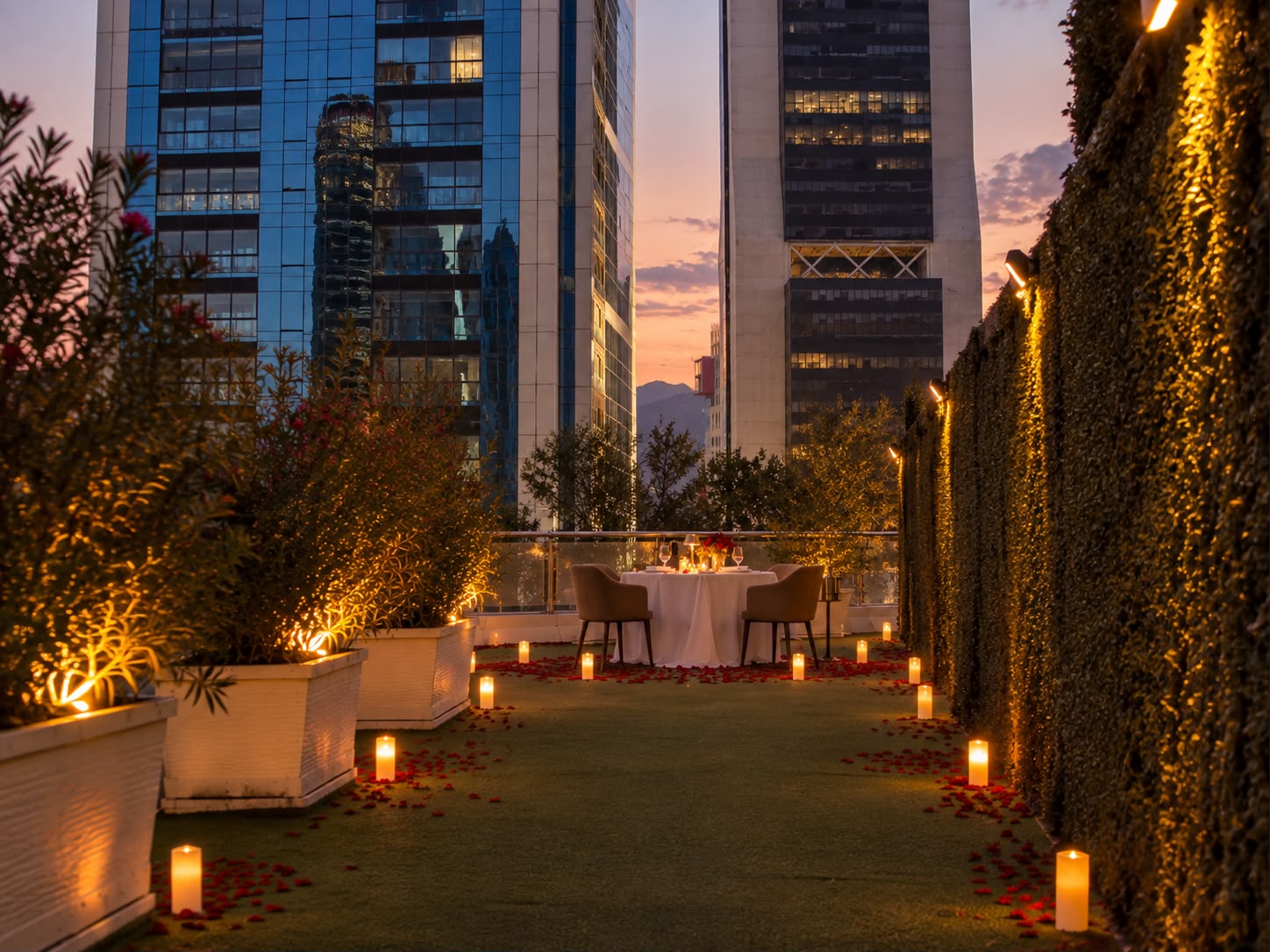 Cena romántica en terraza condominios en Metropolitan - Imagen 4