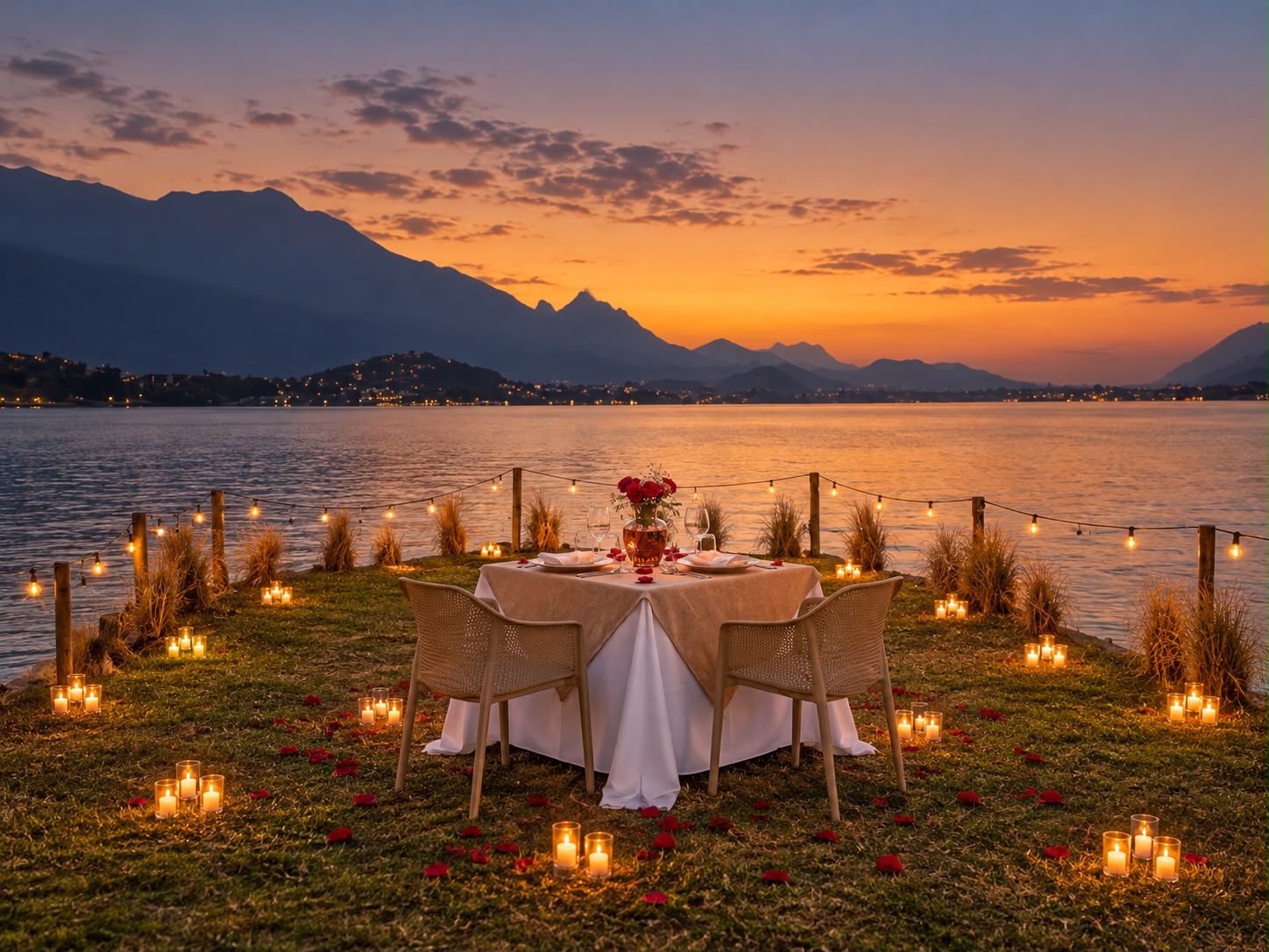 Cena romántica en isla privada