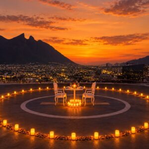 Cena romántica en helipuerto privado