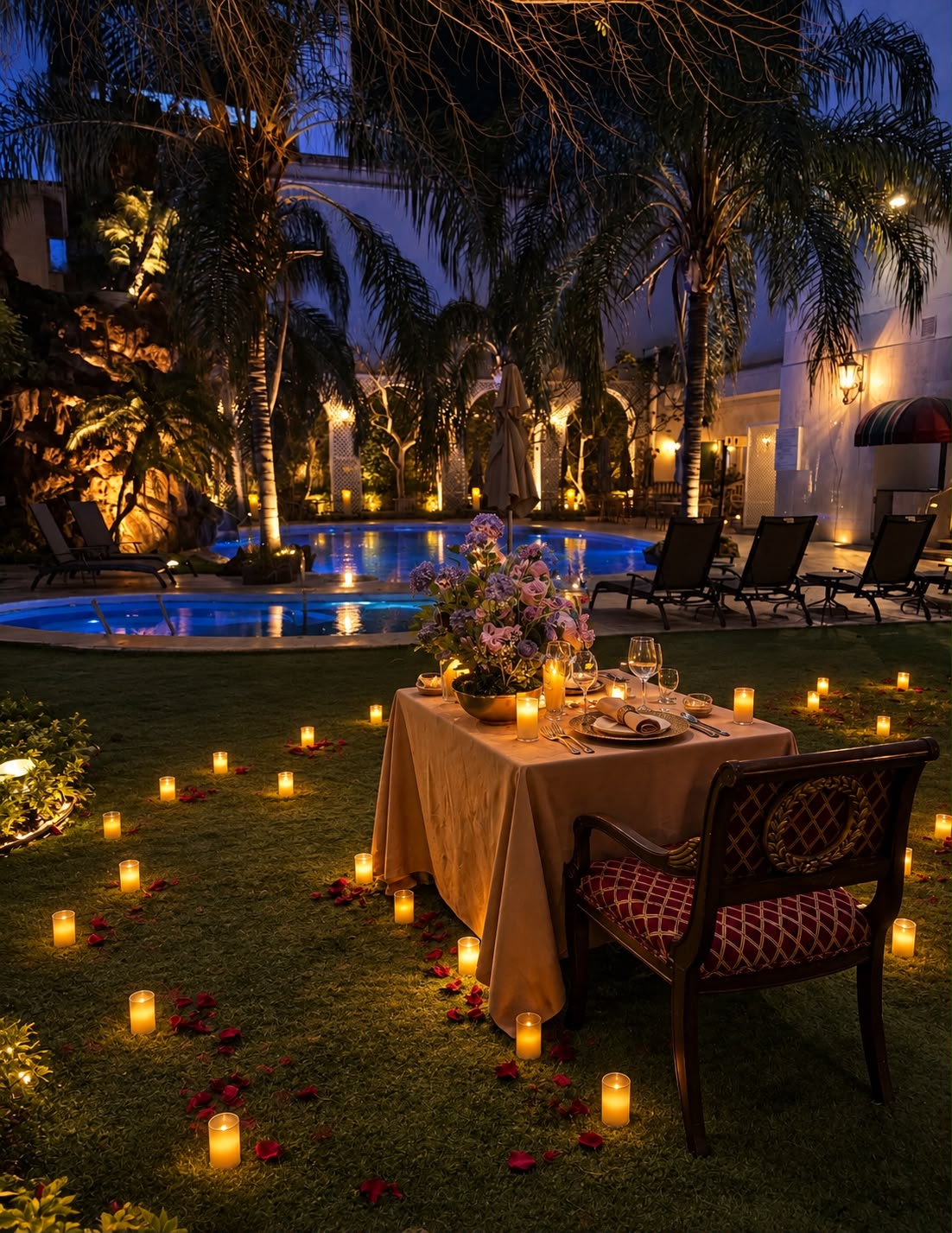 Cena romántica en Jardin en Valle Ote - Imagen 4